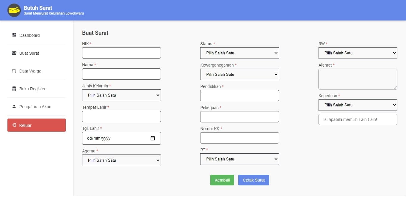 Letter Management Application